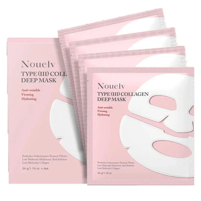 4Pcs/Box Absorbable Collagen Deep Mask Moisturizing Facial Mask Anti Wrinke Lighting Firming Skin Care by All Mart Bristol Ltd