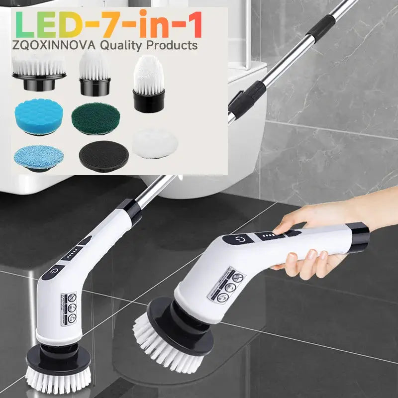 Household Cordless Spin Scrubber Kitchen Gadgets Hair Brushes Bathroom Broom Toilet Mops Electric Multipurpose Cleaning Brush by All Mart Bristol Ltd