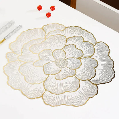 NEW Arrival PVC Flower Placemat Dining Decorative Heat Resistant Table Pad Coasters Home Party Wedding Christmas by All Mart Bristol Ltd
