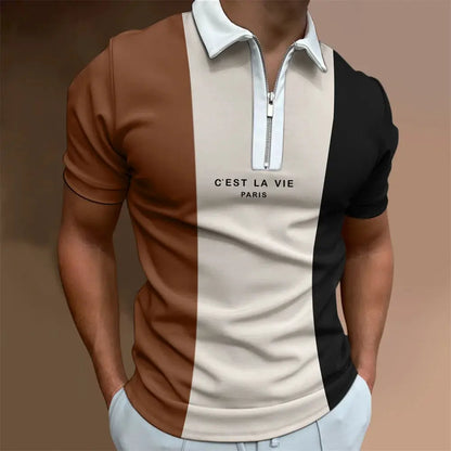 Men's Tops Polo Golf Men's King Print T Shirt High Quality Turndown Short Sleeve Zipper Pullover Original Golf Wear Men Clothing by All Mart Bristol Ltd