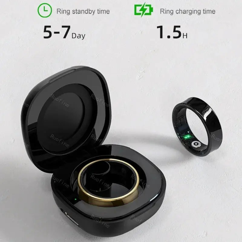 R09 Rings Women's Men Couple Health Monitor Steps Qring APP Smartring Electronics Devices Waterproof Remote Control Android Ios by All Mart Bristol Ltd