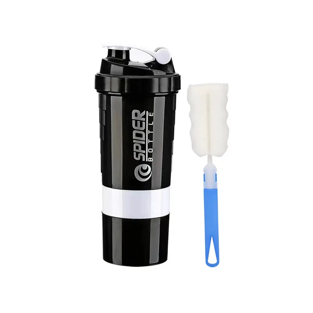3 Layers Shaker Protein Bottle Powder Shake Cup Water Bottle Plastic Mixing Cup Body Building Exercise Bottle by All Mart Bristol Ltd