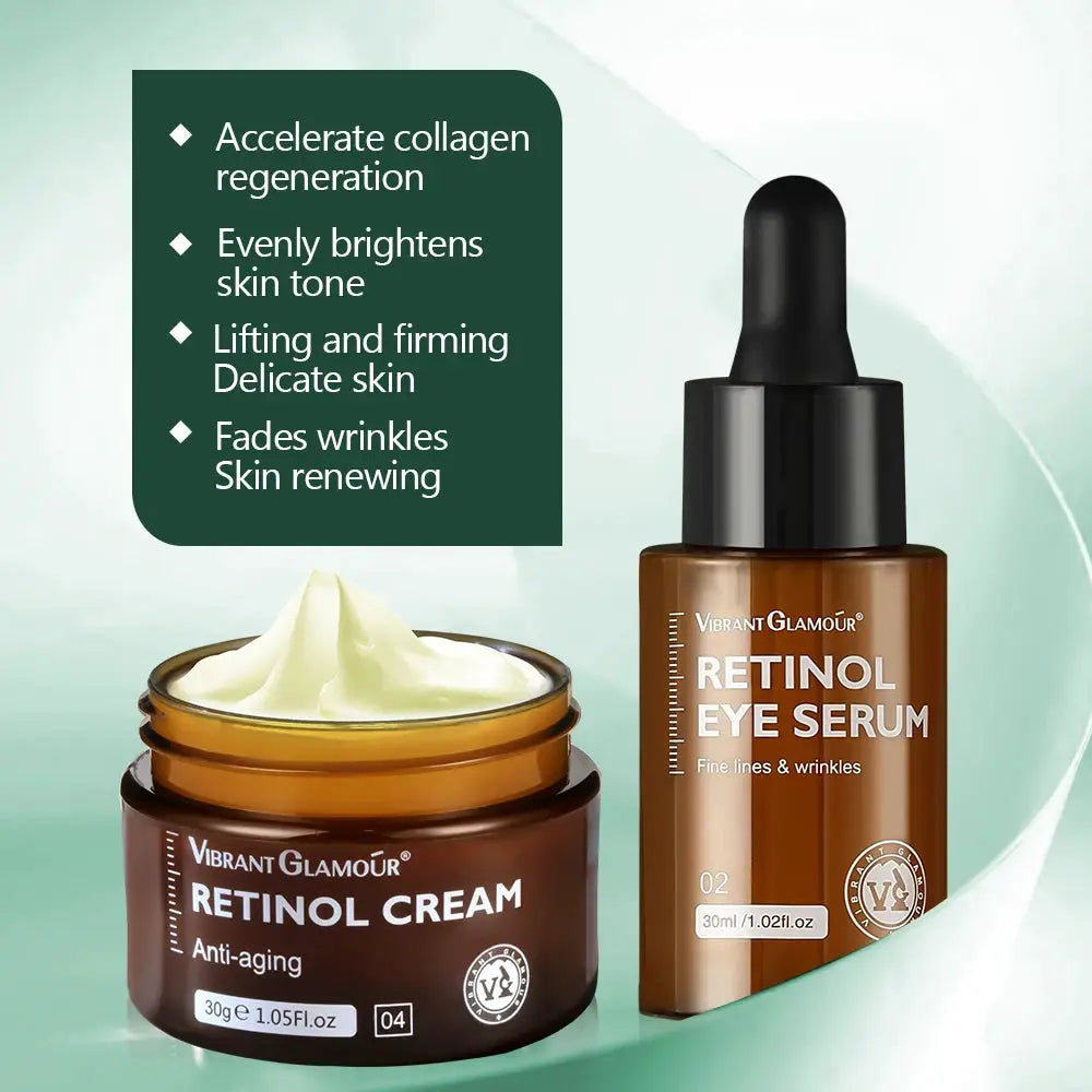 VIBRANT GLAMOUR Retinol Face Eye Cream Serum Facial Skin Care 4PCS/Set by All Mart Bristol Ltd