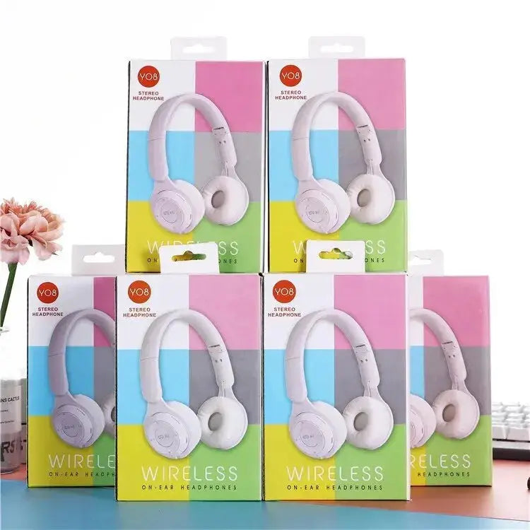 Y08 Headphone Bluetooth Headset Earphone Wireless Headphones Stereo Foldable Sport Gaming Macaron Headphones for Android IOS by All Mart Bristol Ltd