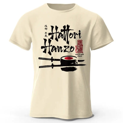 Men's Hattori Hanzo Printed T-Shirt 100% Cotton Oversized Ninja Graphic Tees for Women Summer Tops Samurai Streetwear by All Mart Bristol Ltd
