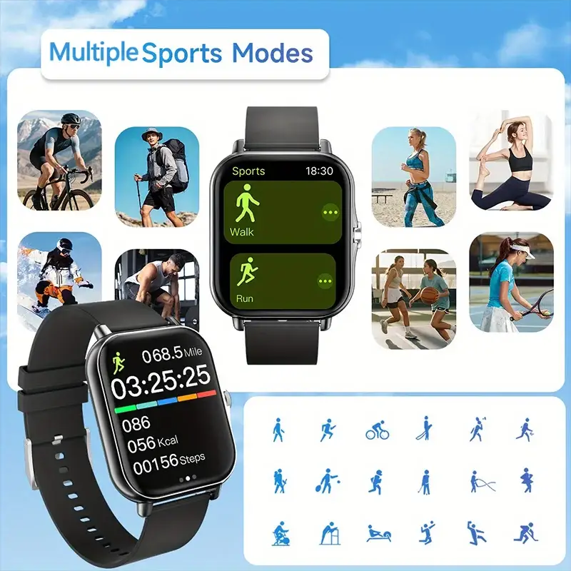 G.LWear New Women's Smart Watch Bluetooth Call Fitness Tracker Heart Rate Monitor Alarm Clock Outdoor Sports Men's Smartwatch by All Mart Bristol Ltd