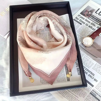 New magnetic buckle scarf for women, square scarf, lazy pendant, ins scarf, scarf, neck decoration, fashionable and versatile by All Mart Bristol Ltd