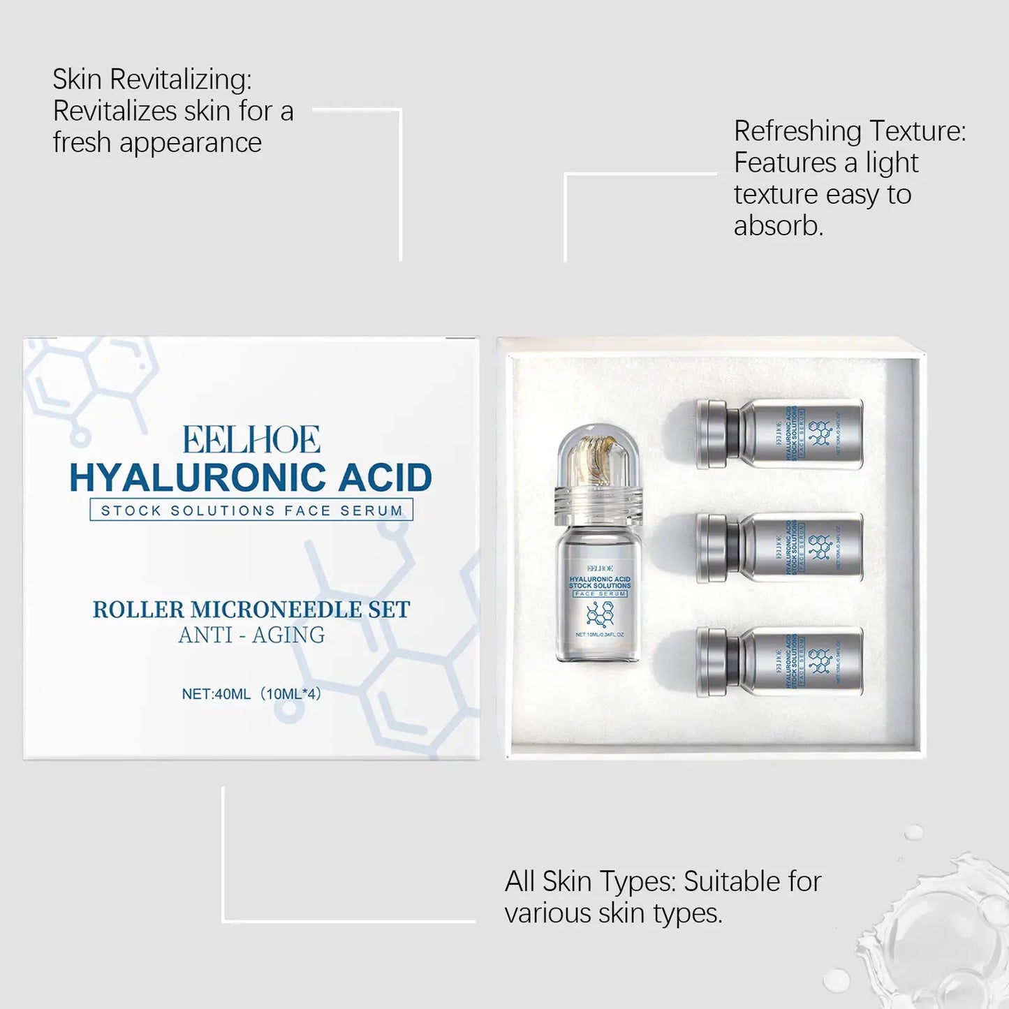 Niacinamide Microneedle serum Facial serum Kit 0.25mm Moisturizing Skin nourishing Winter skincare Face Roller Day cream 30ml by All Mart Bristol Ltd