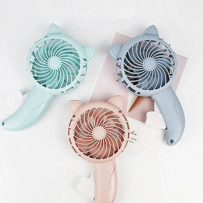 3 Colors Portable Handheld Fan Hand Pressure Fan Mini Portable Fan Without Battery Household Cute Fan Cooling Cartoon Held Fan by All Mart Bristol Ltd