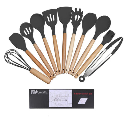 Silicone Kitchen Utensils Set by Cashymart