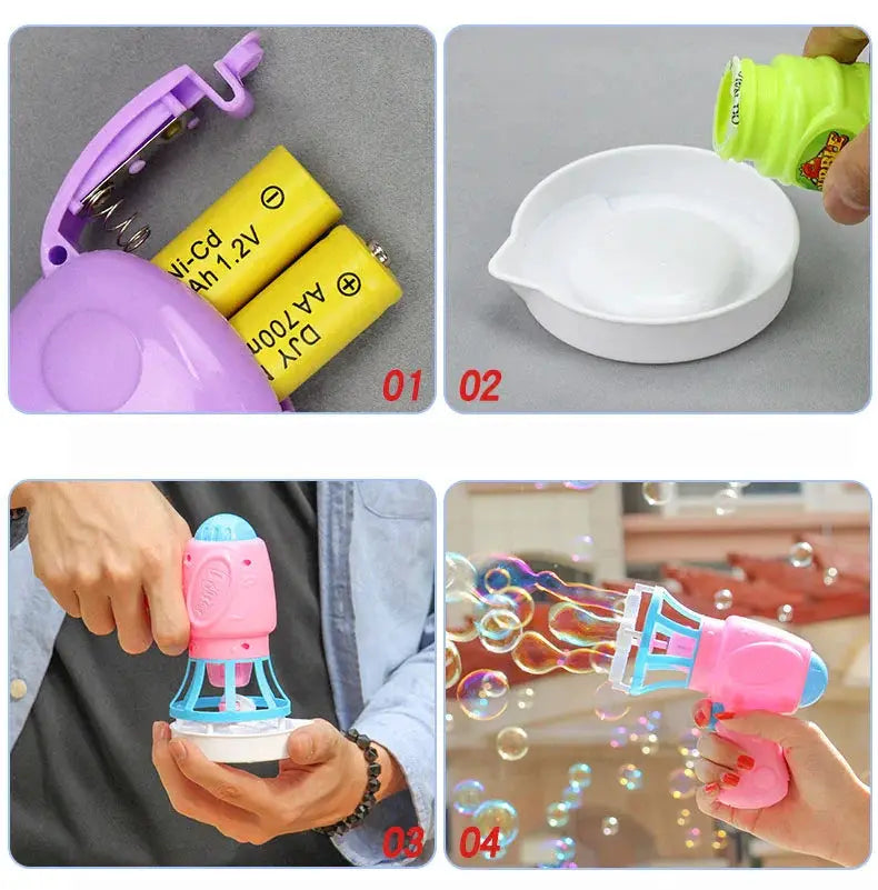 Soap Bubbles Bubble Gun Blowing Machine For Kids Play by Cashymart