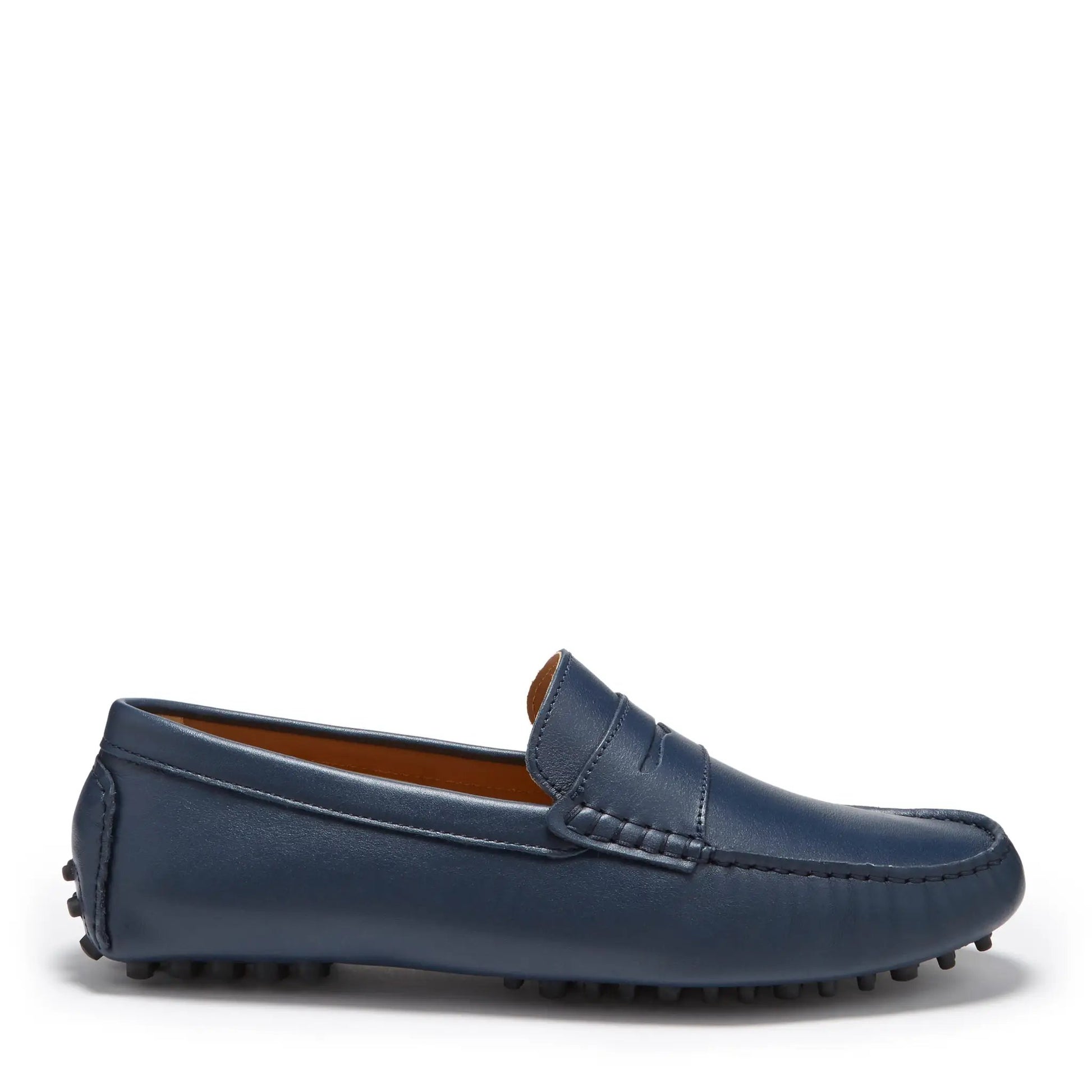 Penny Driving Loafers, french navy leather by Hugs & Co.