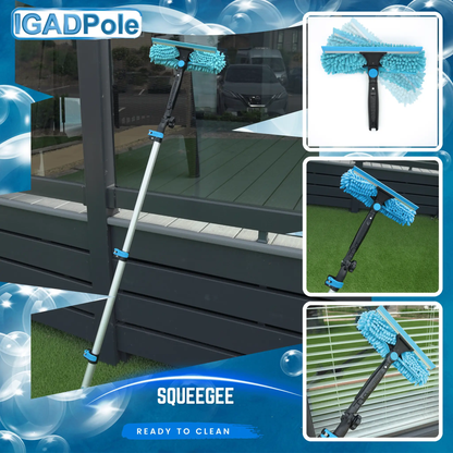 IGADPole 7m (24ft) Window Squeegee Cleaning Kit, Extension Pole and 10"(25cm) Window Squeegee by IGADPole