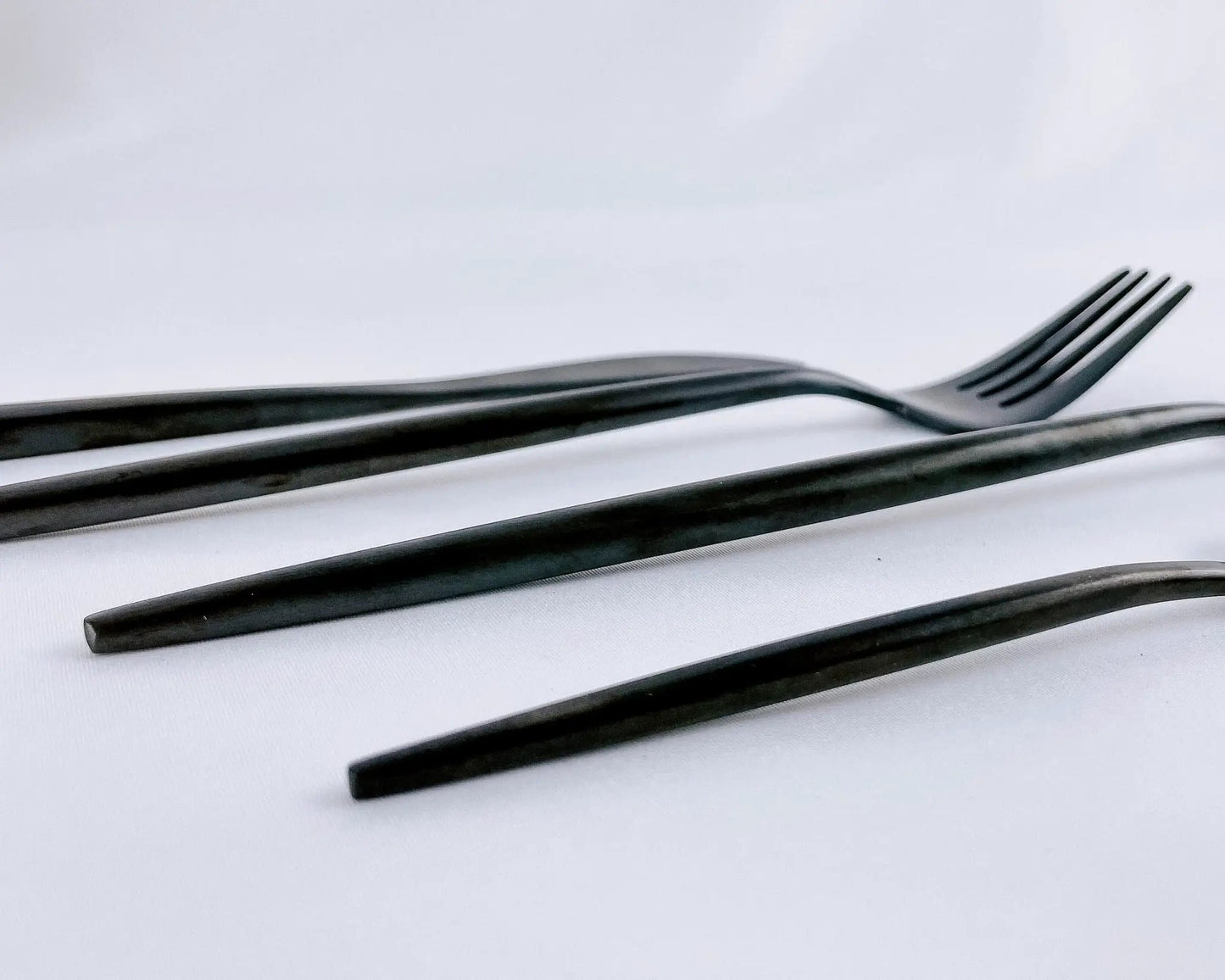 London Black Cutlery Set – 16 or 24 Piece Stainless Steel Matte Flatware by WHAT A HOST