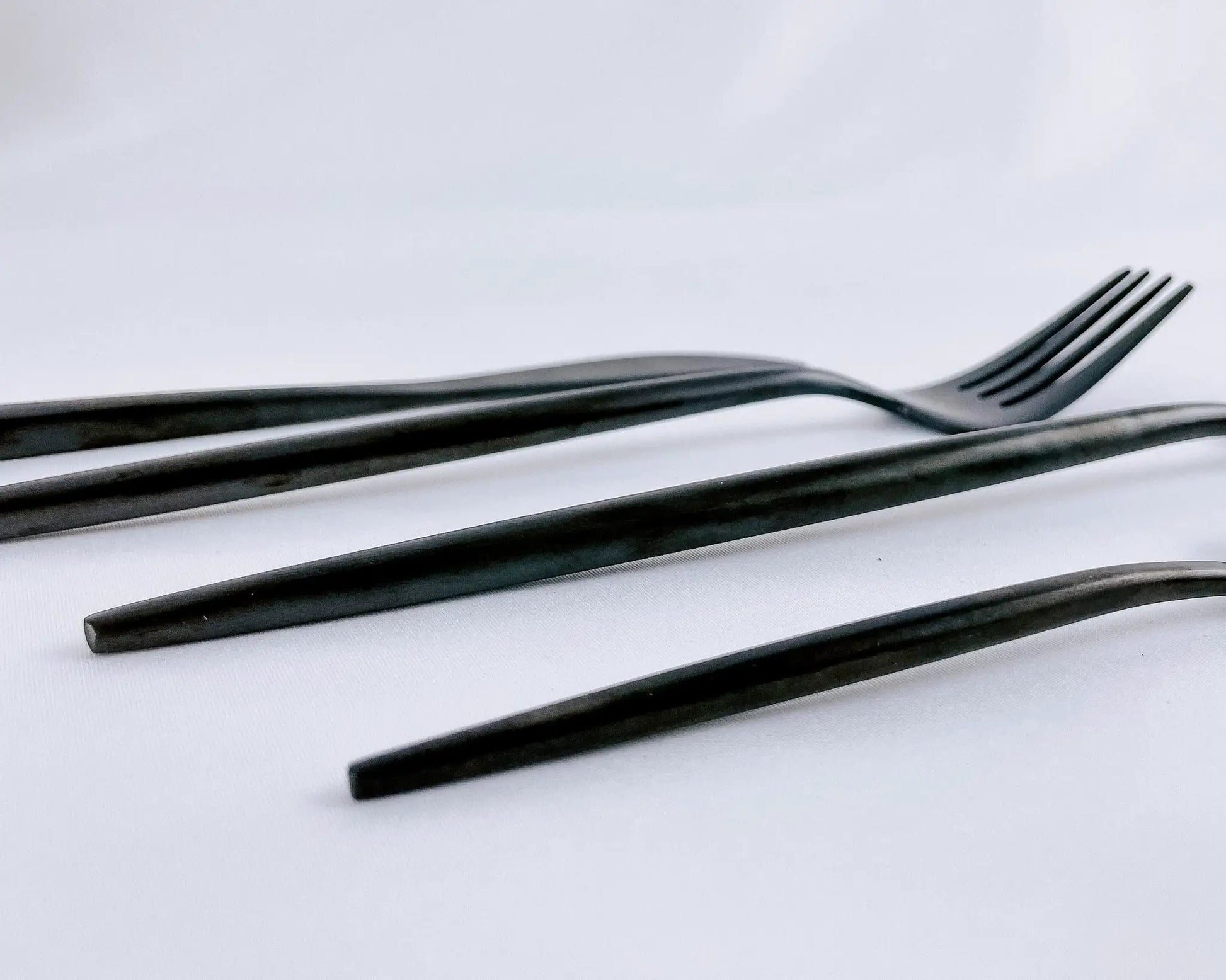 London Black Cutlery Set – 16 or 24 Piece Stainless Steel Matte Flatware by WHAT A HOST