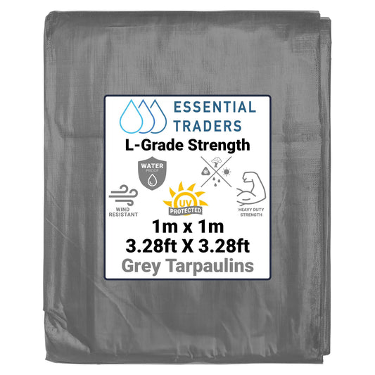 1m x 1m Grey Tarpaulins, L-Grade 200 GSM by Costwise