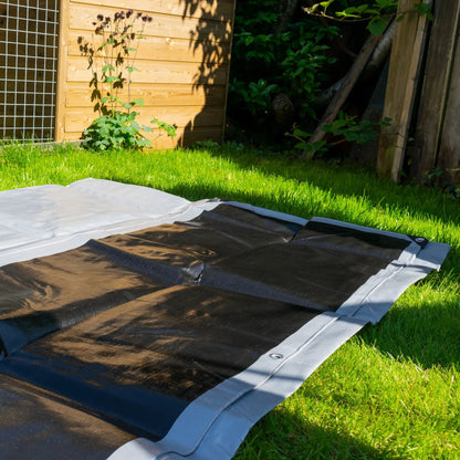 Silver XL-Grade Tarpaulin with 20 x 4" Bungee Balls (White) by AP Supplies