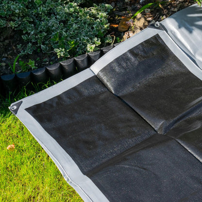 Silver XL-Grade Tarpaulin with 20 x 4" Bungee Balls (White) by AP Supplies