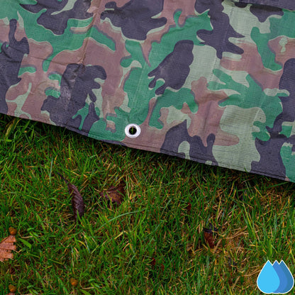 5m x 6m Camouflage Tarpaulins, M-Grade 90 GSM by Costwise