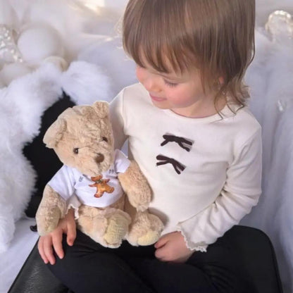 Personalised Luxury Teddy Bear with Our Little Bunny T-Shirt by Aye Do Gifts