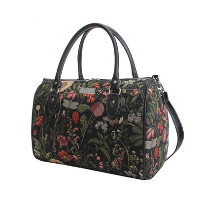 Morning Garden Black - Travel Bag by Signare Tapestry
