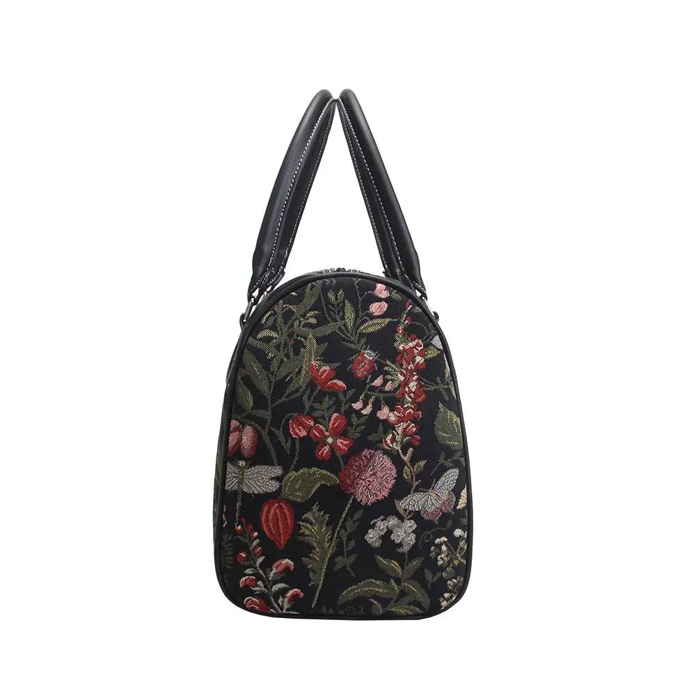 Morning Garden Black - Travel Bag by Signare Tapestry