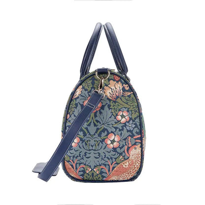 William Morris Strawberry Thief Blue - Travel Bag by Signare Tapestry