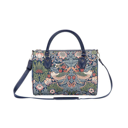 William Morris Strawberry Thief Blue - Travel Bag by Signare Tapestry