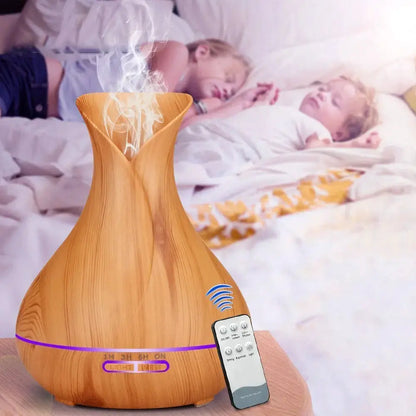 Aromatherapy Humificador Oil Diffuser Ultrasonic Mist Maker Fogger with LED Lamp Wood Grain Air Aroma Humidifier Humificadores by All Mart Bristol Ltd