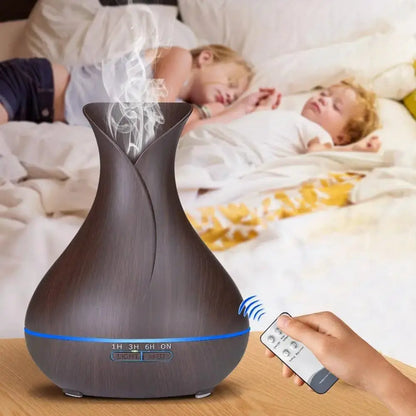 Aromatherapy Humificador Oil Diffuser Ultrasonic Mist Maker Fogger with LED Lamp Wood Grain Air Aroma Humidifier Humificadores by All Mart Bristol Ltd