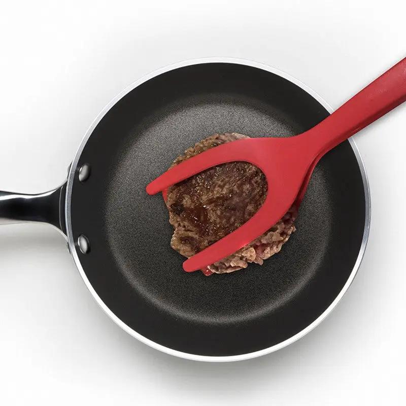 Ultimate 2-In-1 Grip and Flip Silicone Spatula Tongs by Cashymart