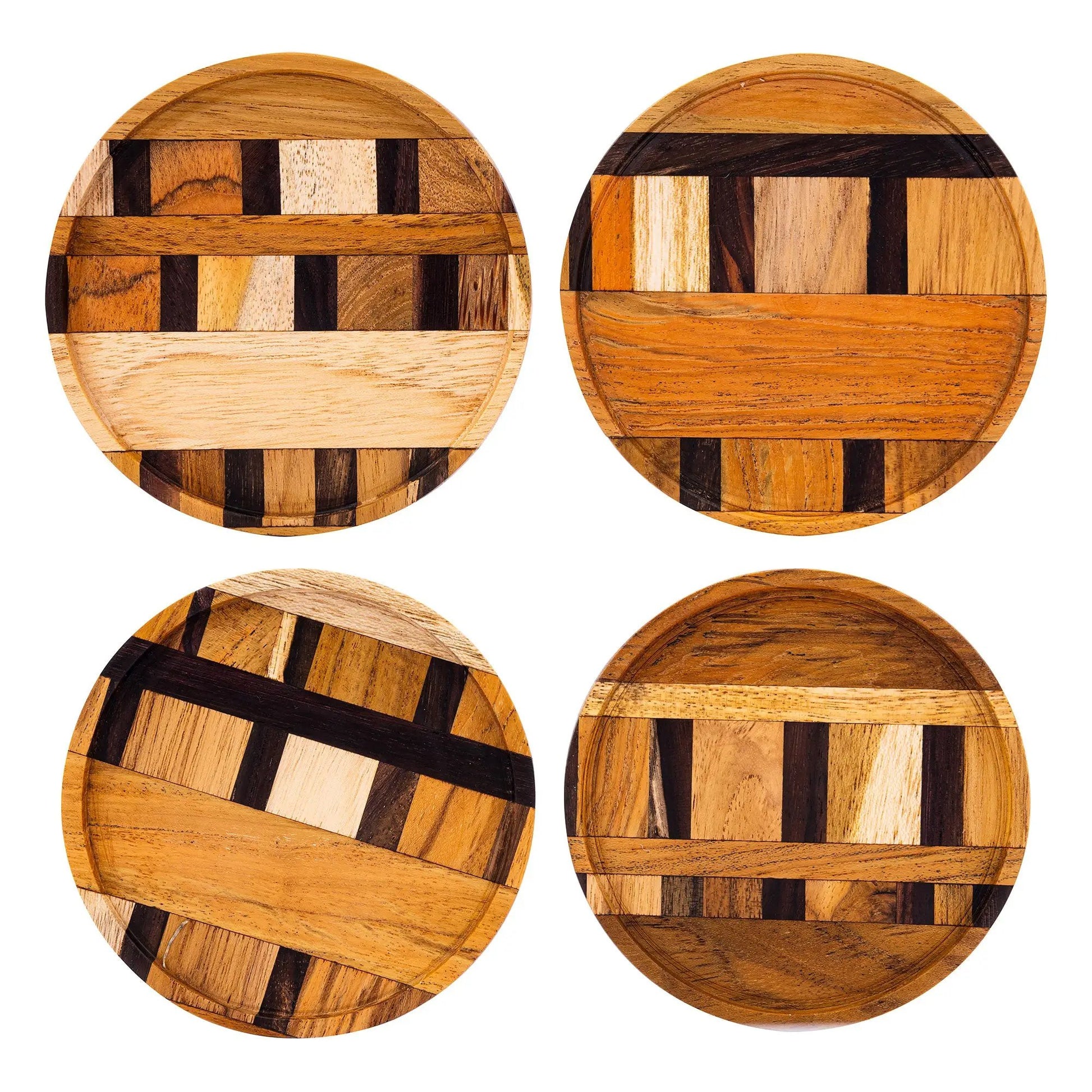 Unique Handmade End Grain Wooden Coasters (Set of 2 or 4) by Paguro Upcycle