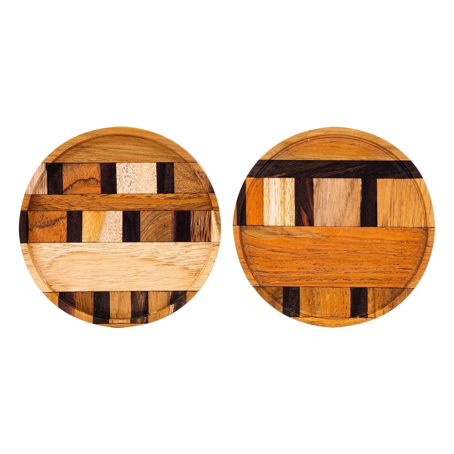 Unique Handmade End Grain Wooden Coasters (Set of 2 or 4) by Paguro Upcycle