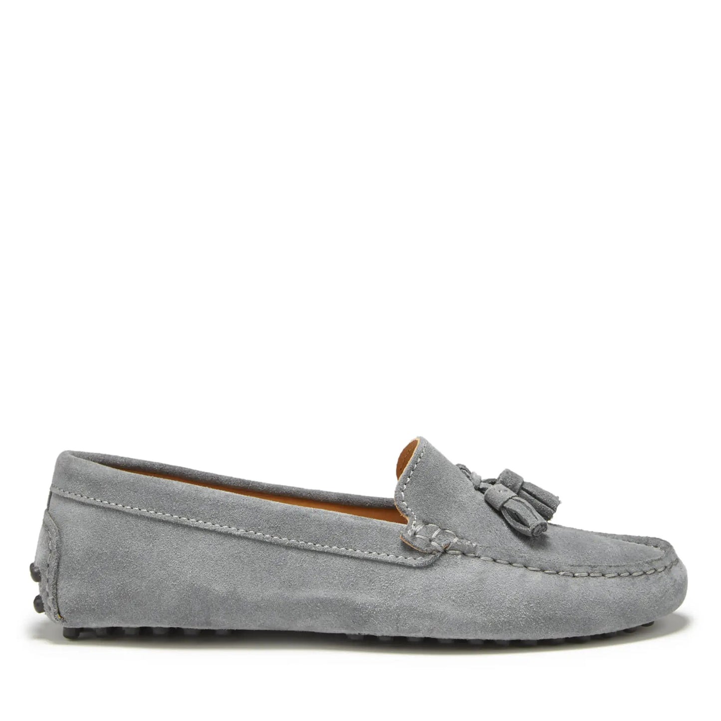 Women's Tasselled Driving Loafers, slate grey suede by Hugs & Co.