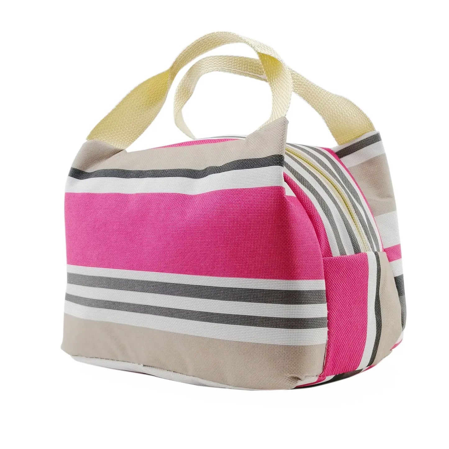 Vinsani Insulated Striped Canvas Thermal Lunch Bag Reusable Portable Cooler Bag Lightweight Convenient Foldable for Work School Picnic Office Adults & Kids by Vinsani