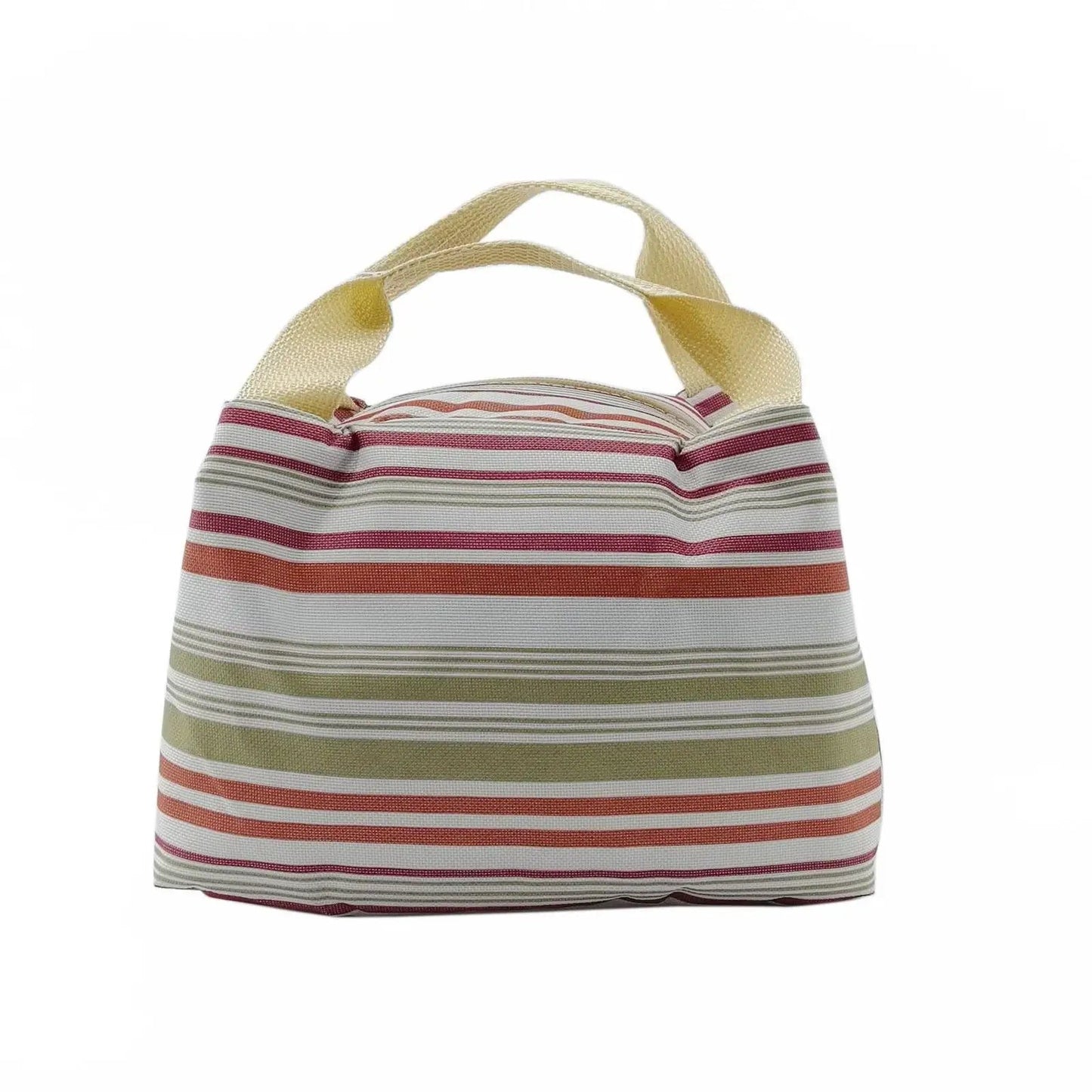 Vinsani Insulated Striped Canvas Thermal Lunch Bag Reusable Portable Cooler Bag Lightweight Convenient Foldable for Work School Picnic Office Adults & Kids by Vinsani