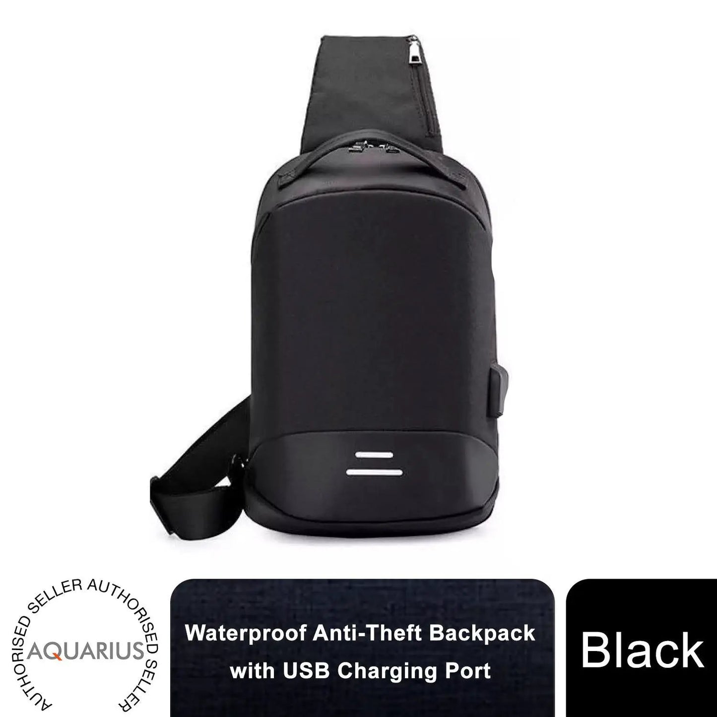 Mens Womens Kids Waterproof USB Laptop, Travel, School Backpack, Anti-Theft Zip by Aquarius