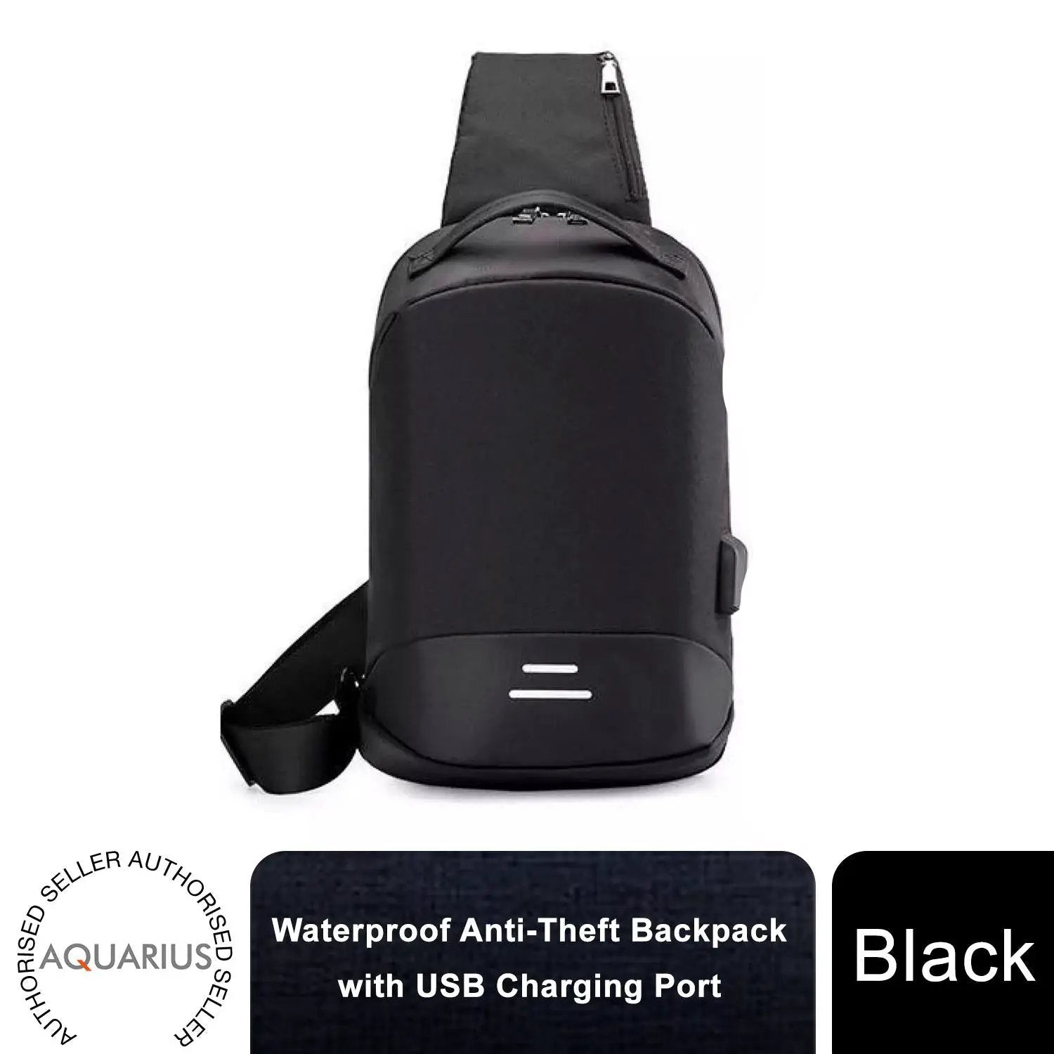 Mens Womens Kids Waterproof USB Laptop, Travel, School Backpack, Anti-Theft Zip by Aquarius