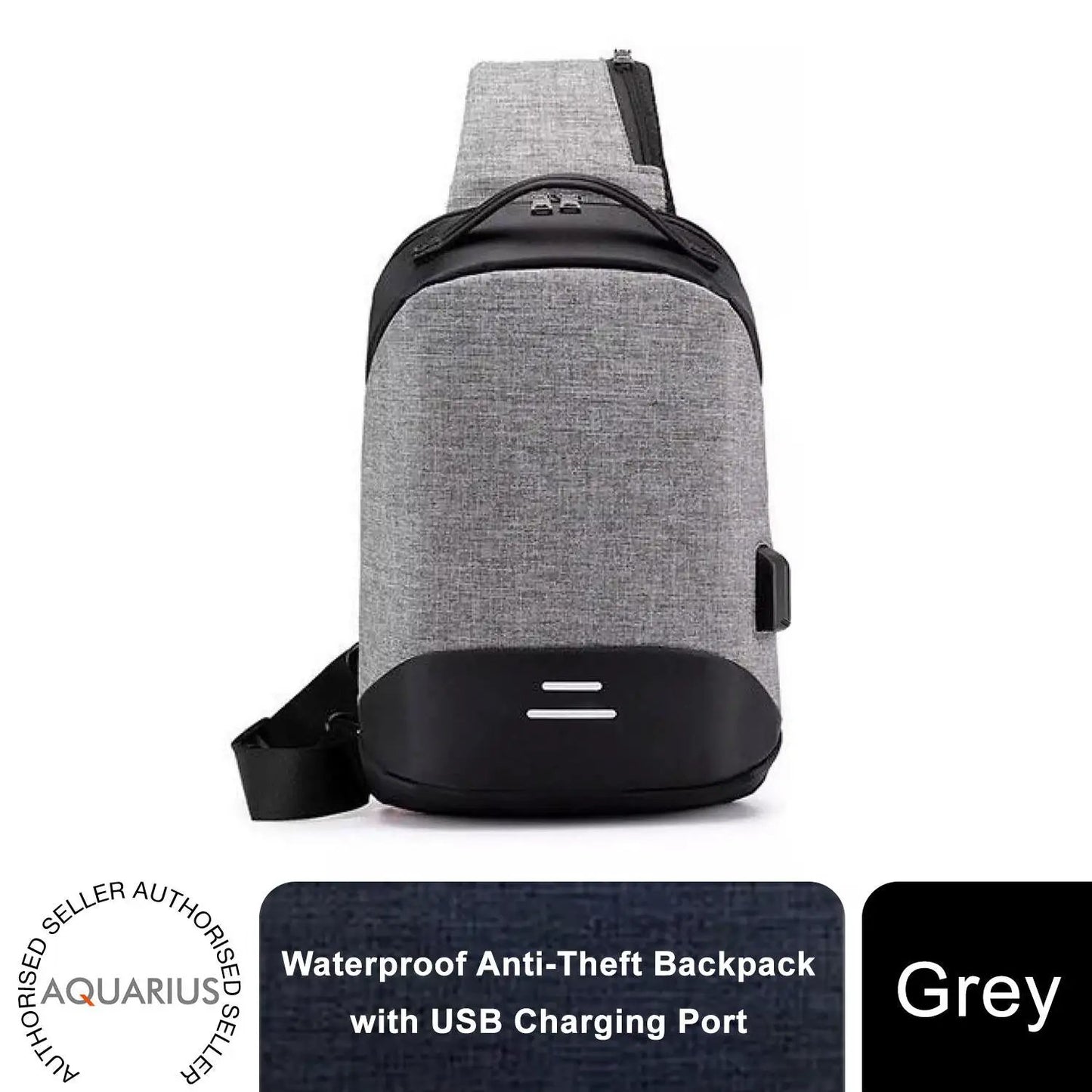 Mens Womens Kids Waterproof USB Laptop, Travel, School Backpack, Anti-Theft Zip by Aquarius