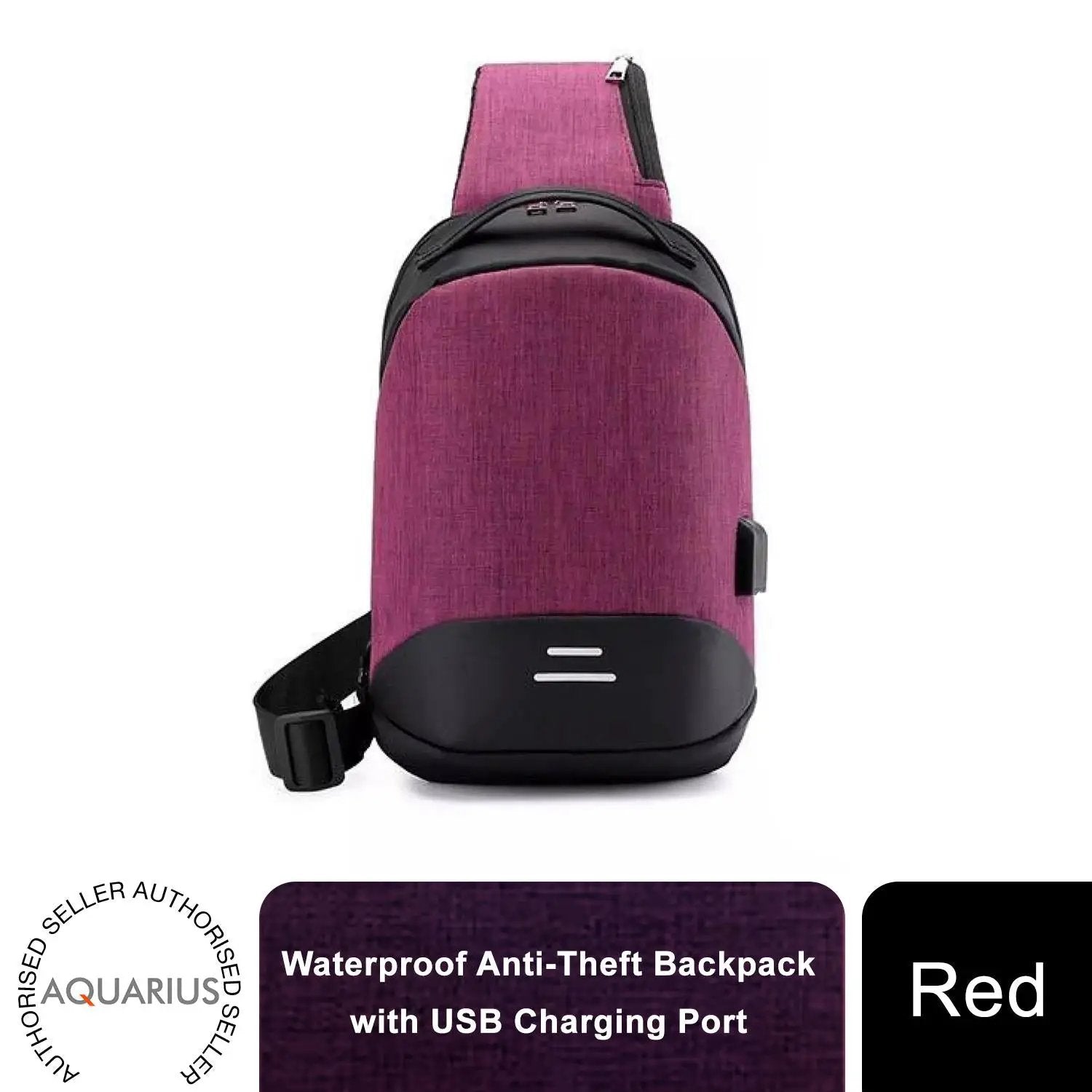 Mens Womens Kids Waterproof USB Laptop, Travel, School Backpack, Anti-Theft Zip by Aquarius