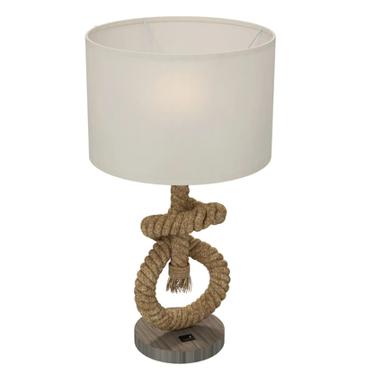 HOMCOM LED Nautical Table Lamp with USB Charging Port for Bedroom Living Room by HOMCOM