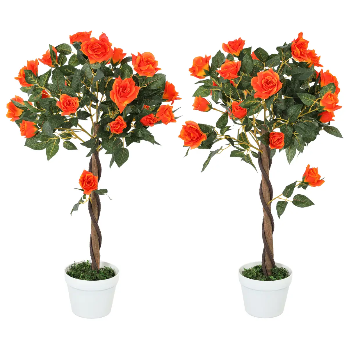 Artificial Camellia Tree Fake 21 Flowers & Nursery Pot Decor, 90cm by Outsunny