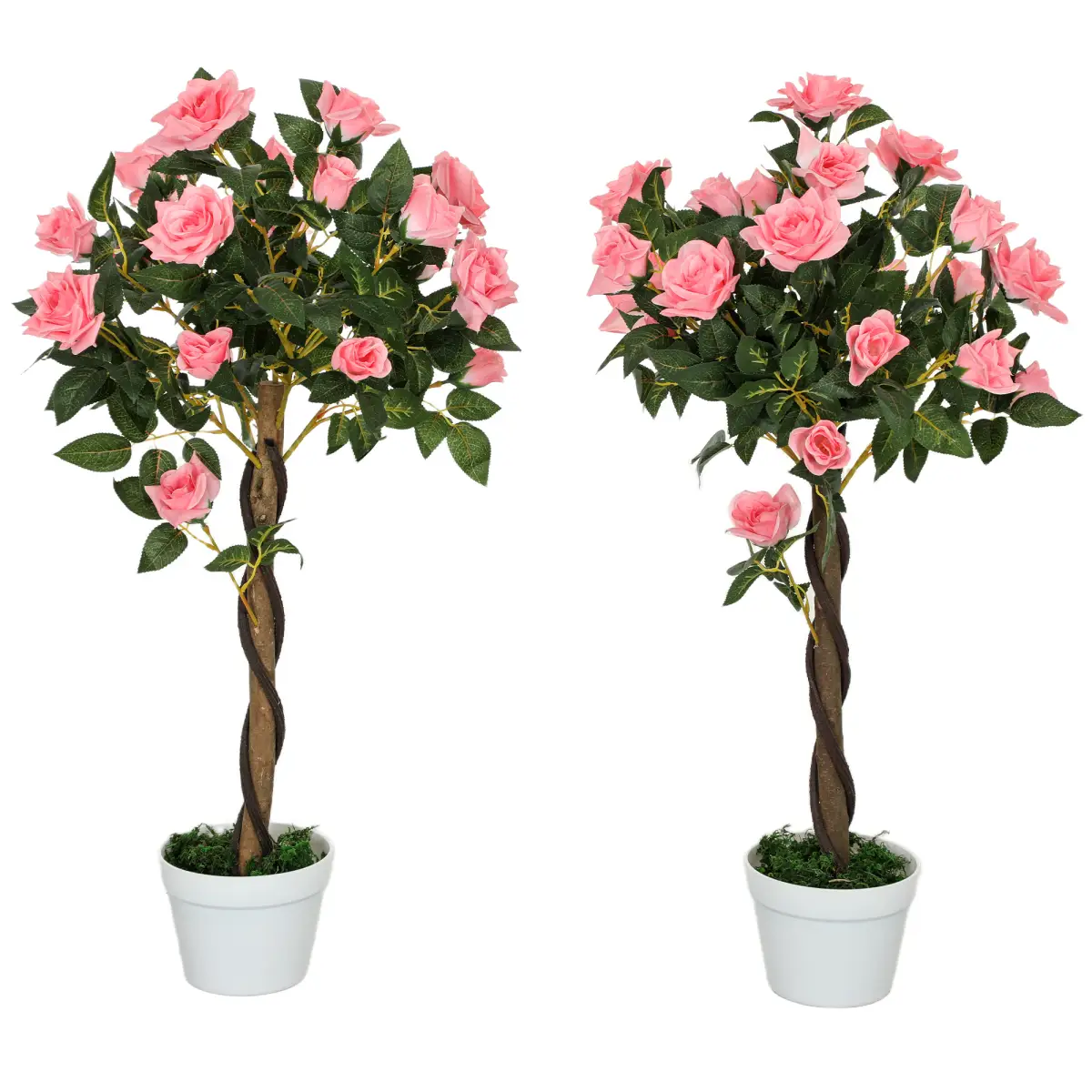 Artificial Camellia Tree Fake 21 Flowers & Nursery Pot Decor, 90cm by Outsunny