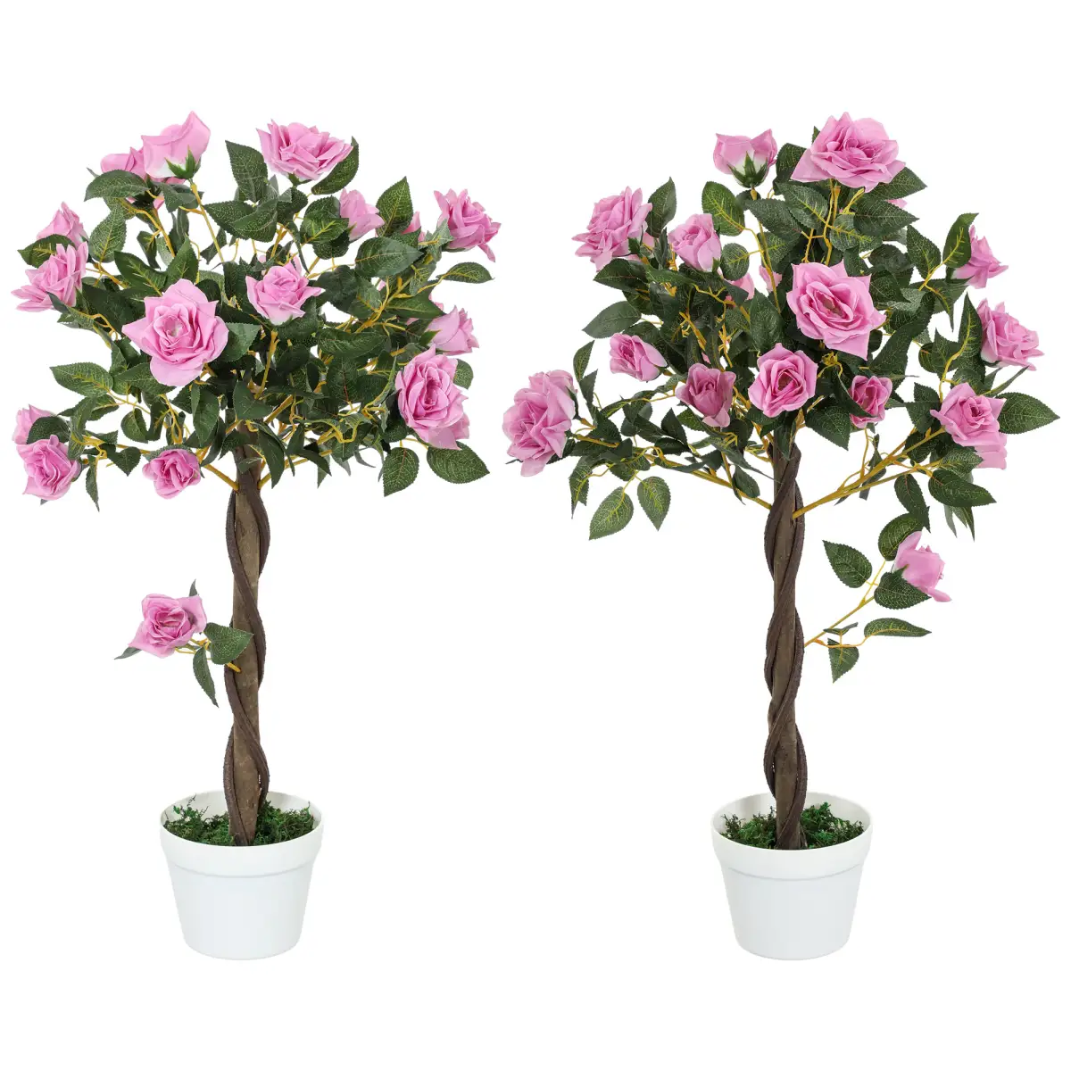 Artificial Camellia Tree Fake 21 Flowers & Nursery Pot Decor, 90cm by Outsunny