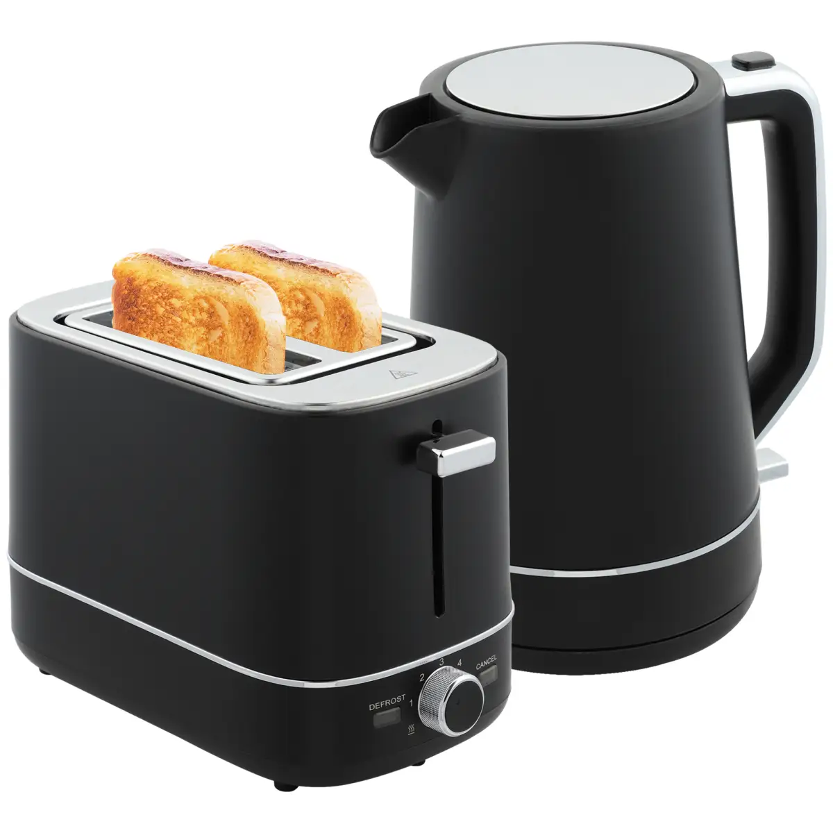 HOMCOM 1.7L 3000W Fast Boil Electric Kettle and 2 Slice Toaster Set by HOMCOM