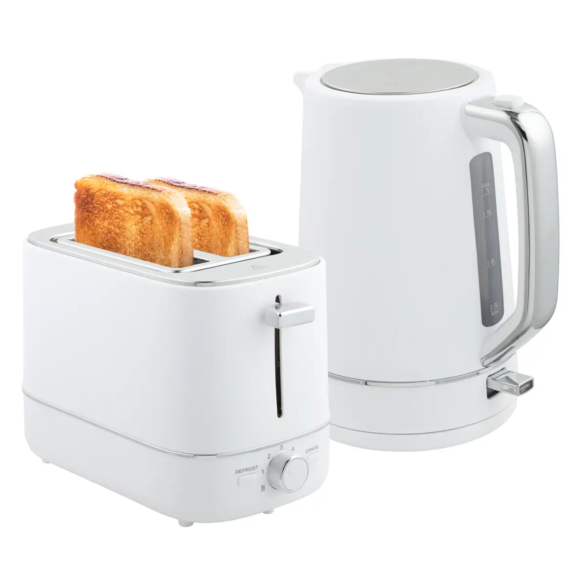 HOMCOM 1.7L 3000W Fast Boil Electric Kettle and 2 Slice Toaster Set by HOMCOM