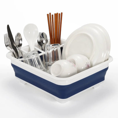 Vinsani Collapsible Folding Quality Dish Drainer Cutlery Plate Holder Drying Rack by Vinsani