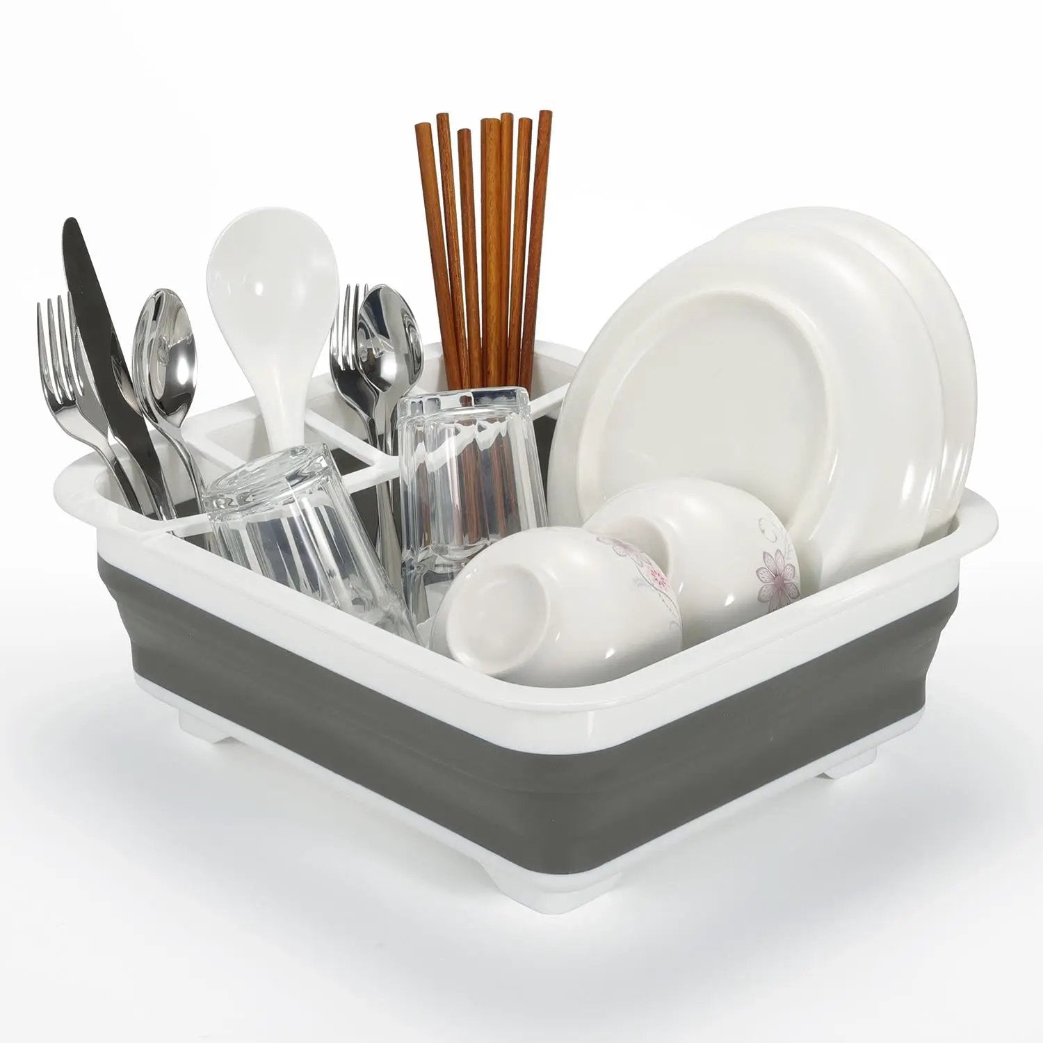 Vinsani Collapsible Folding Quality Dish Drainer Cutlery Plate Holder Drying Rack by Vinsani