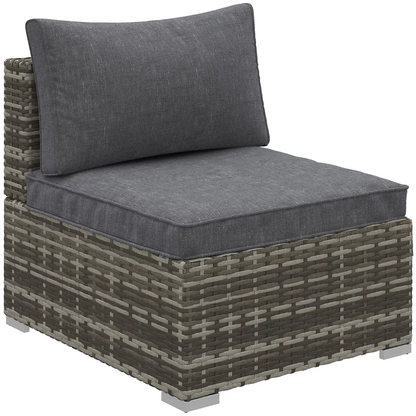 Garden Furniture Rattan Single Sofa with Cushions by Outsunny