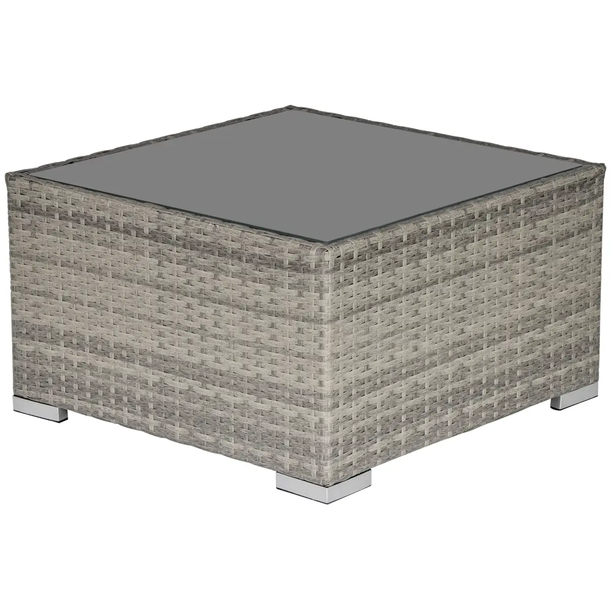 Rattan Wicker Patio Coffee Table Ready to Use Outdoor Furniture by Outsunny